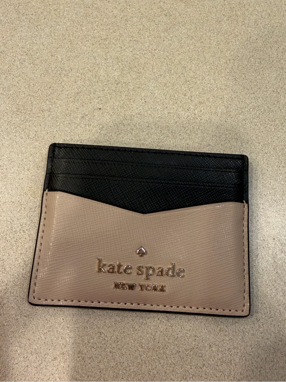 kate spade Black and Beige Two-Tone Card Holder